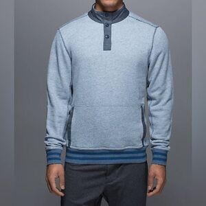 Lululemon men’s performance blue  knit sweater jacket top small s